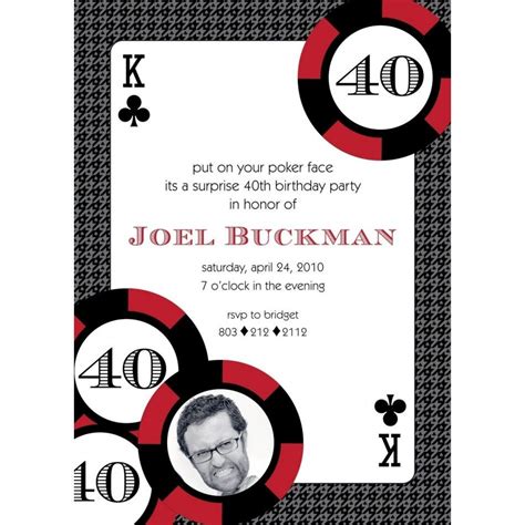 poker birthday invitations